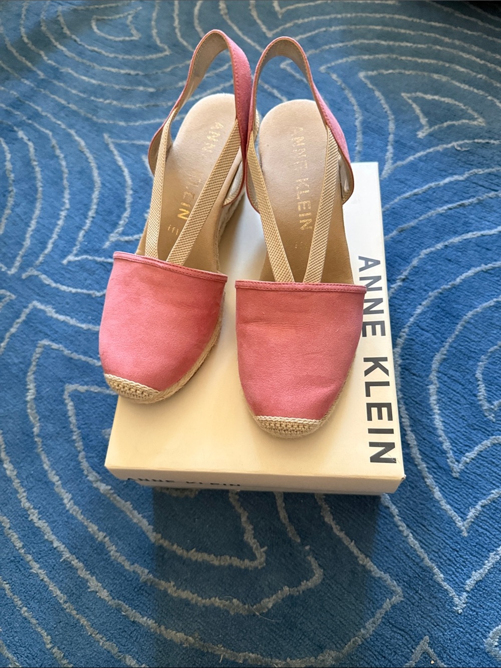 Anne Klein Pink Espadrille Slingback Wedges